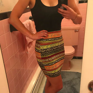Tribal Pattern Pencil Skirt